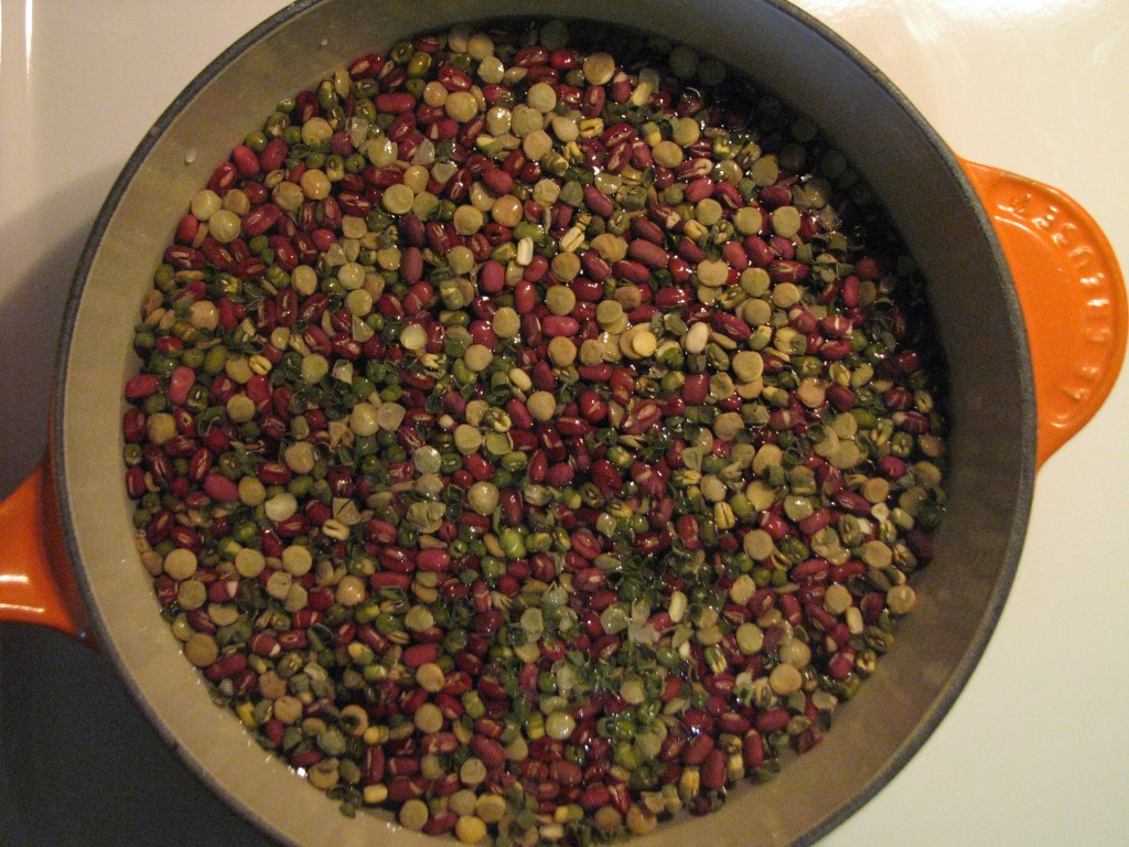 Sprouted Bean Trio cooking
