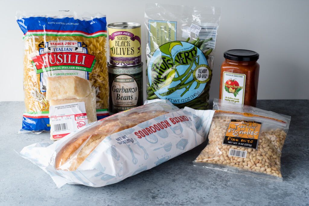 Collection of groceries on a counter