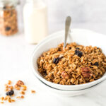 Bowl of granola with spoon