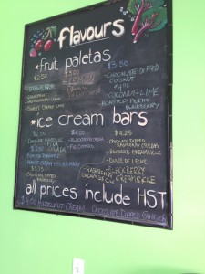 Fruition Paleta Menu