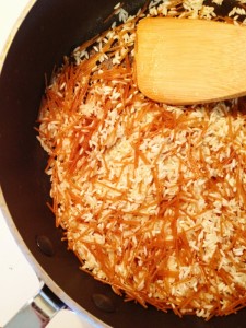 Rice A Roni in the skillet
