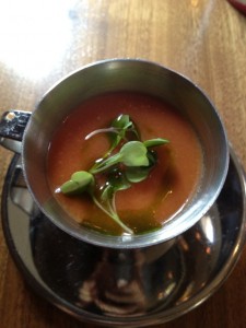 Chilled Tomato Soup with Basil Oil