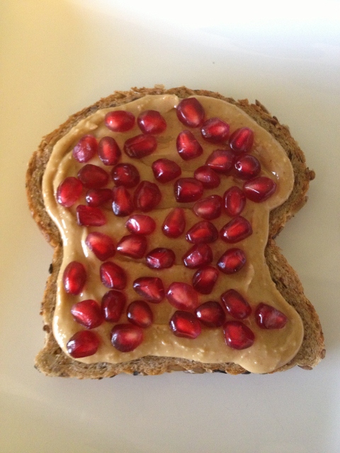 Peanut butter and pomegranate