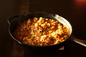 Lentil and roasted cauliflower skillet
