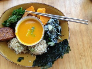 Kale, squash, seaweed, tempeh and nori