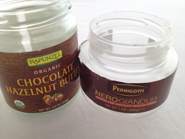 Jars of Rapunzel Chocolate Hazelnut Butter and Pernigotti Nero Gianduia