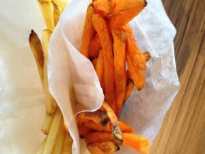 Two kinds of baked French fries