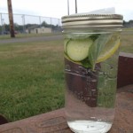 Lemon Basil Cucumber Water with Cuppow Lid