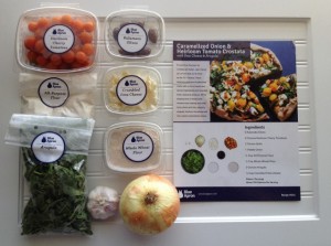 Blue Apron ingredients and recipe card