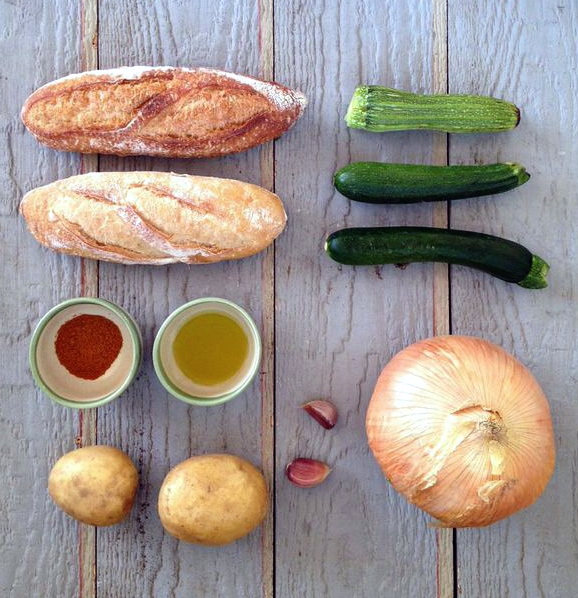 Curried Zucchini soup ingredients