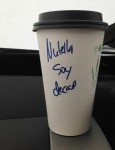 Decaf soy Nutella mocha