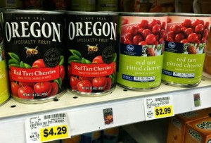 Canned tart cherries