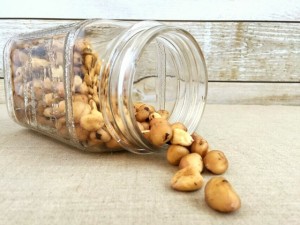 Jar of hazelnuts