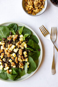 Spinach salad on a plate