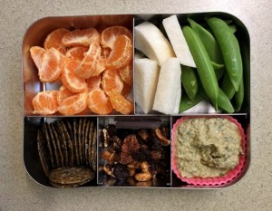 Edamame dip bento box