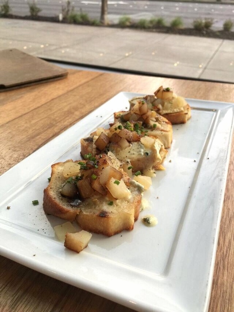 Pear Bruschetta at Bellevue Purple Cafe and Wine Bar