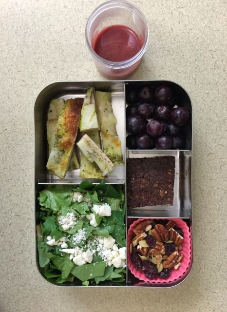 Pizza and salad bento lunch