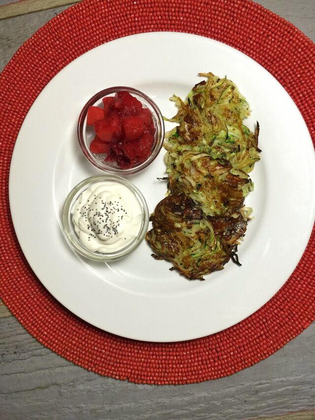 Purple Carrot Potato Zucchini Latkes