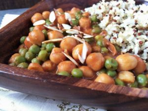 Warm red garbanzos close up