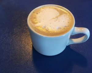 Decaf vanilla soy latte