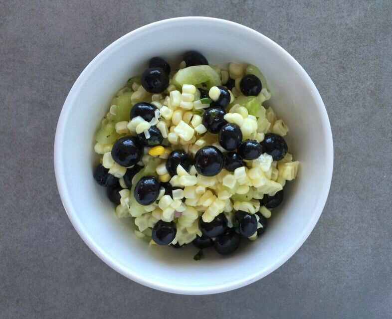 Corn and blueberry salad