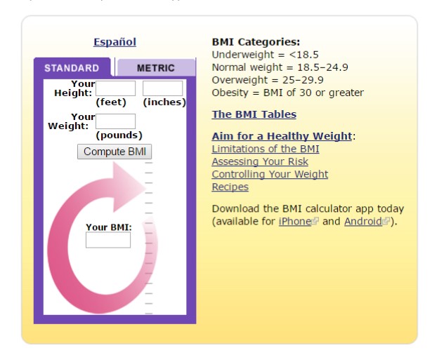 bmi calculator