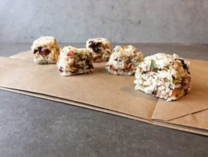 soft and fruity coconut bites side