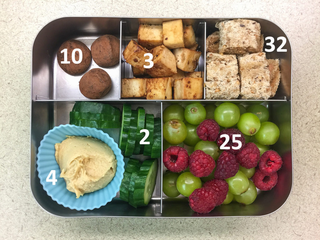 Finger food bento with tofu with carbohydrate