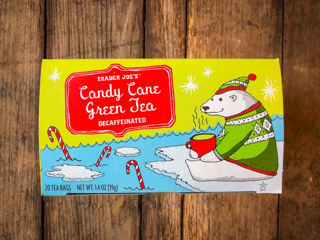 Box of Trader Joe's Candy Cane Green Tea tea bags