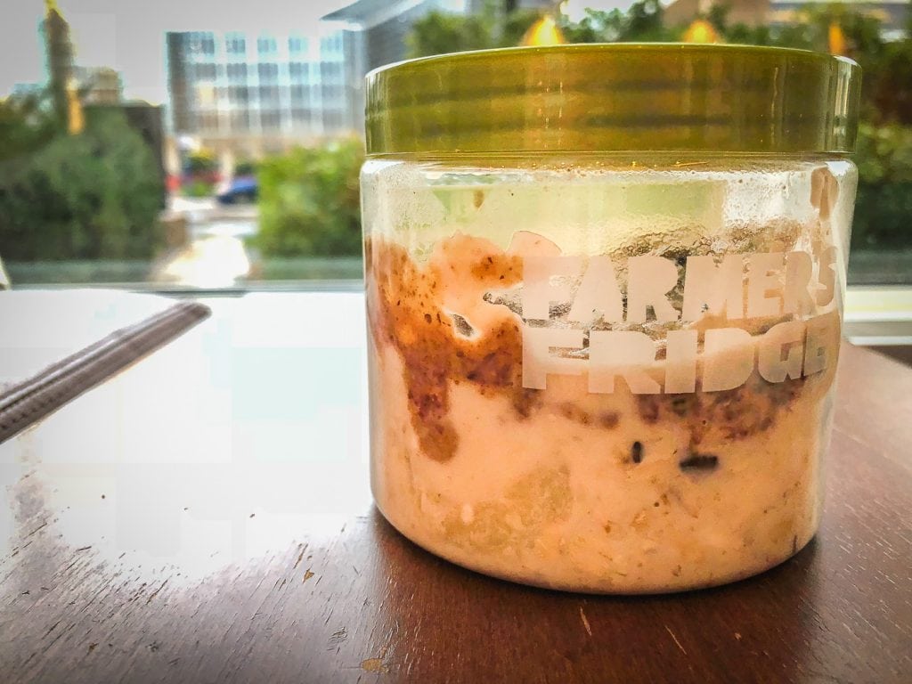 Farmers Fridge Almond Butter Oatmeal Container