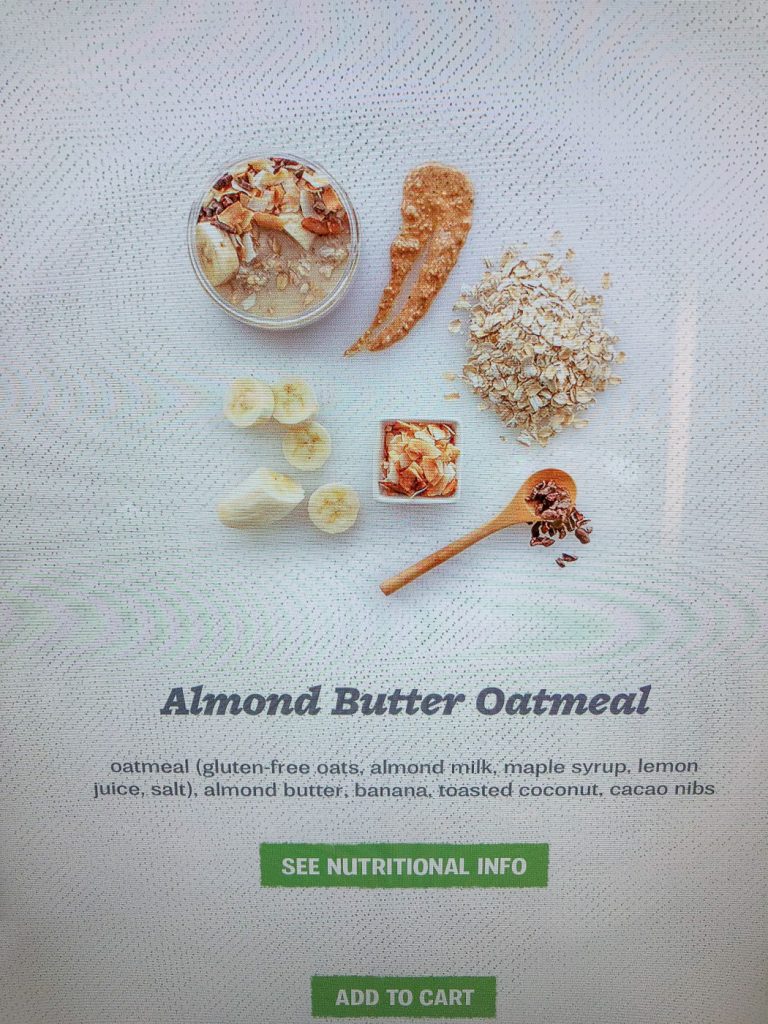 Farmers Fridge Almond Butter Oatmeal Ingredients