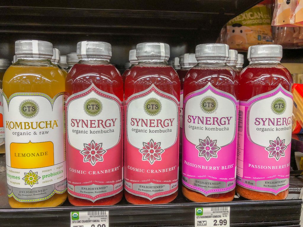 Bottles of kombucha