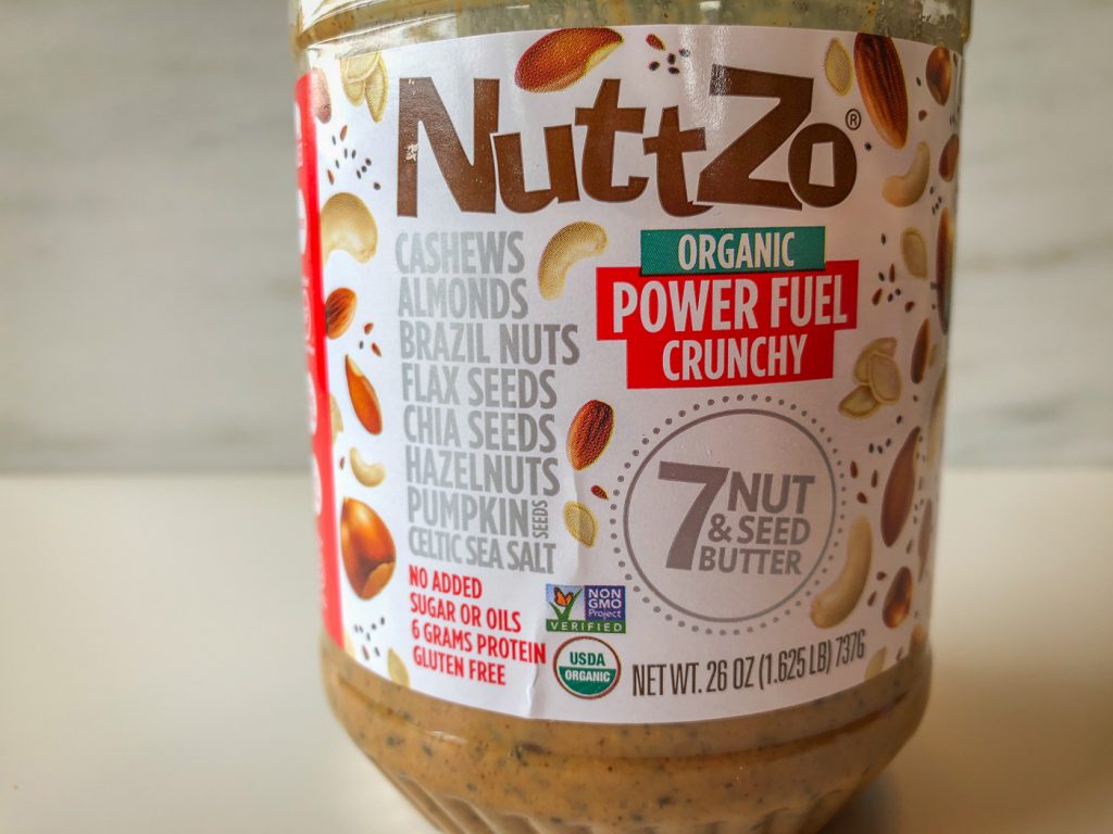 Jar of NuttZo nut and seed butter
