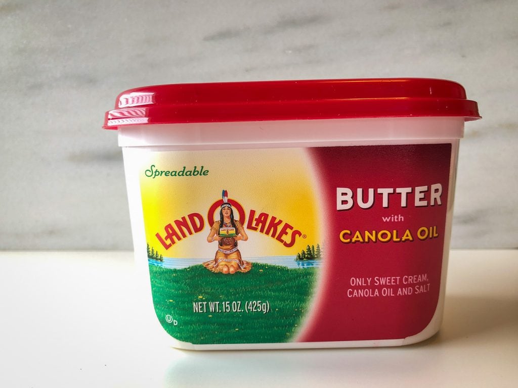 Tub of soft butter