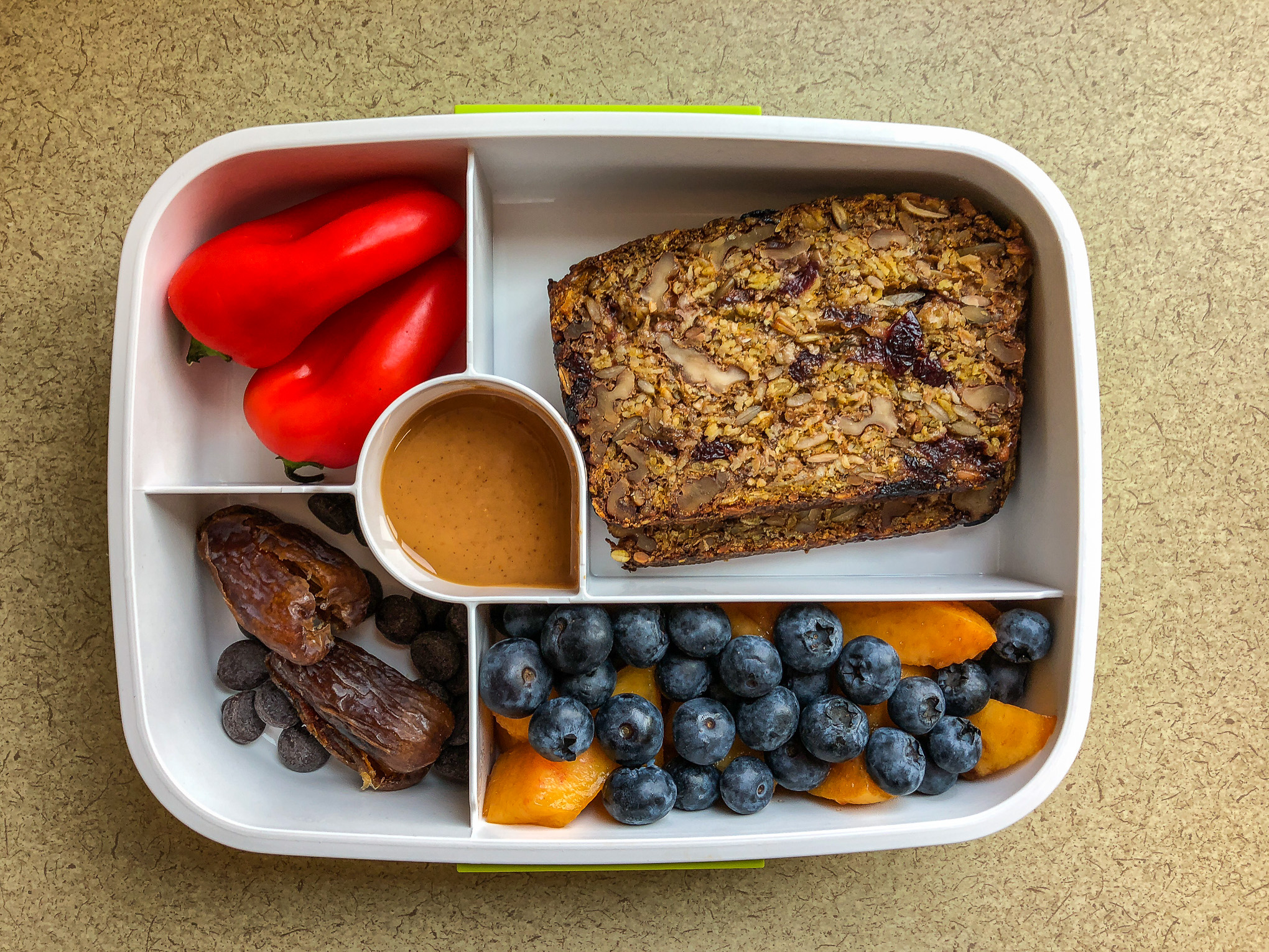 Bento box filled with fruit and vegetables