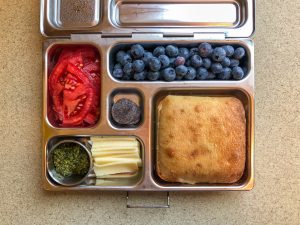 Bento box filled with fruit and vegetables