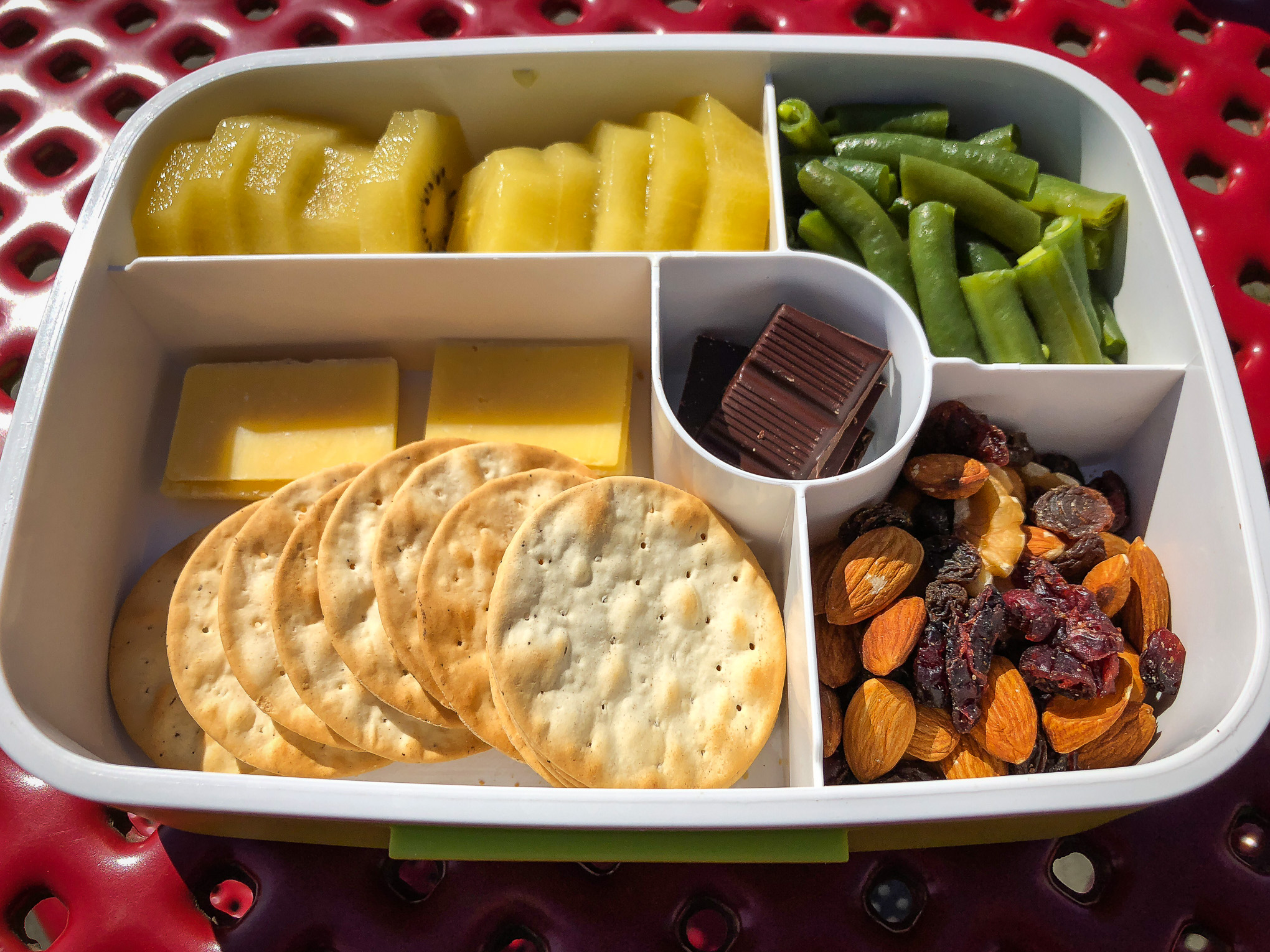 Bento box filled with fruit and vegetables