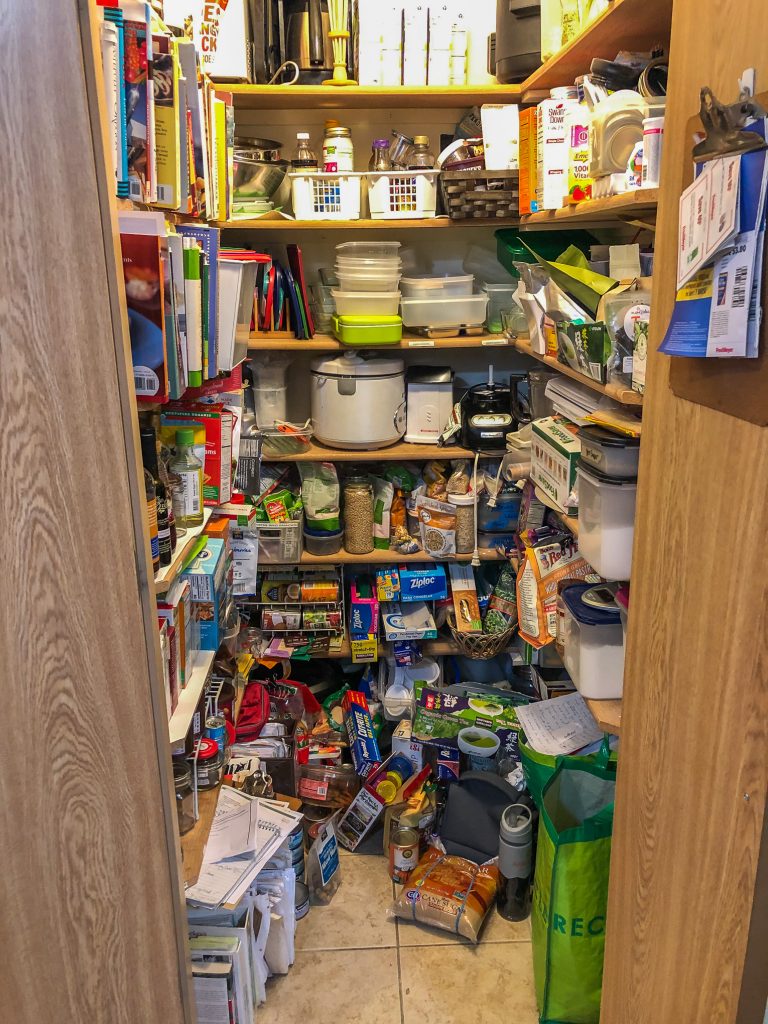 A messy pantry