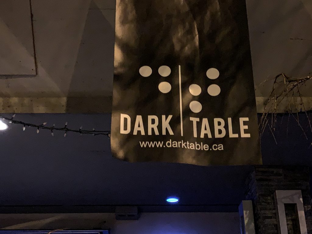 Dark Table restaurant sign Vancouver