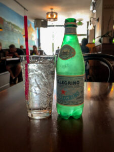 Bottle of sparkling water