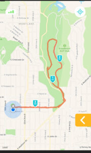 Runkeeper map of walking route