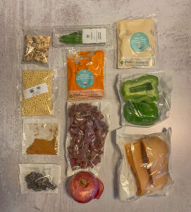 Top down picture of ingredients for a recipe