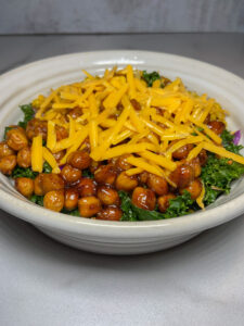 Bowl of chickpeas and greens