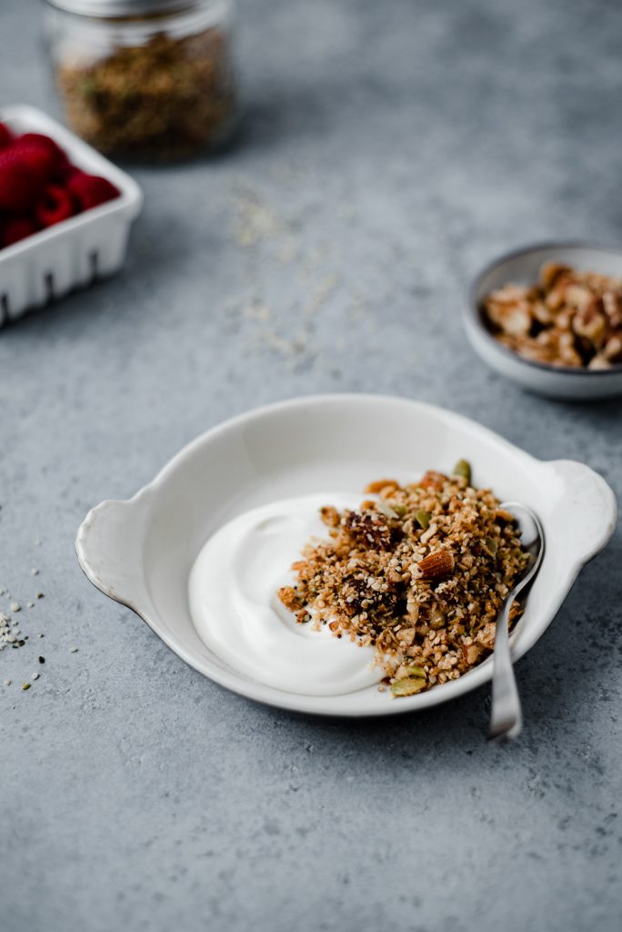 Bowl with granola and yogurt