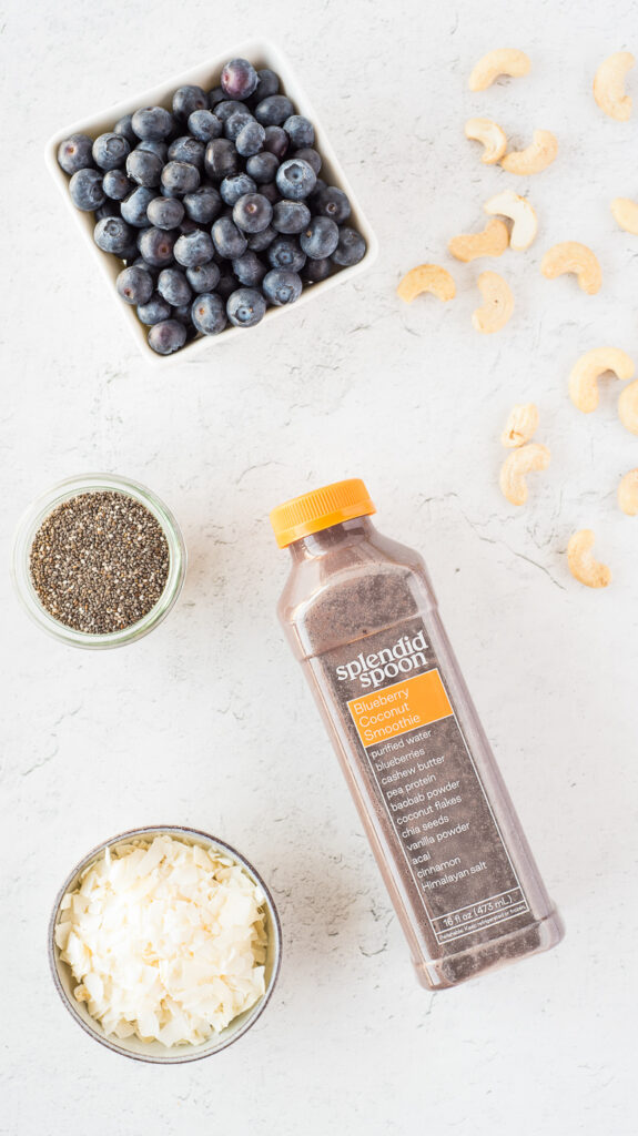 Top down of bottle of fruit smoothie