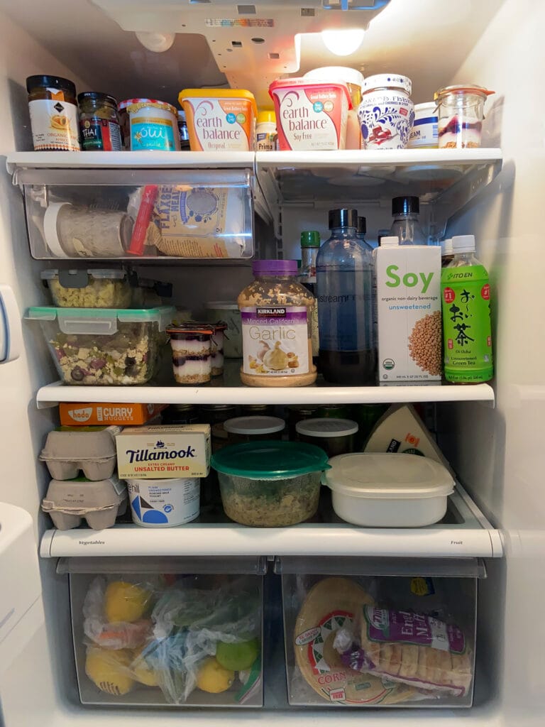 Refrigerator full of food