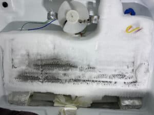 Frost covered freezer
