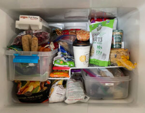 Freezer compartment of refrigerator full of food
