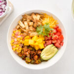 Taco ingredients in a bowl