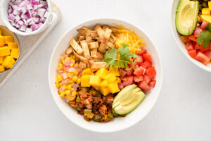 Taco ingredients in a bowl